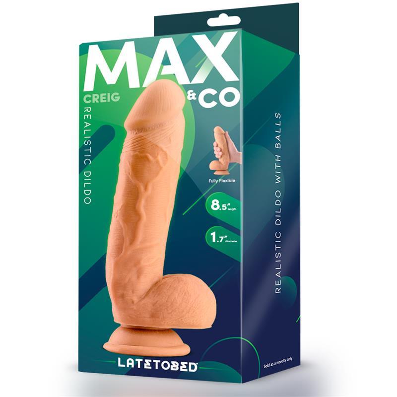 Dildo Realista Creig 21,6 cm con Ventosa y testículos