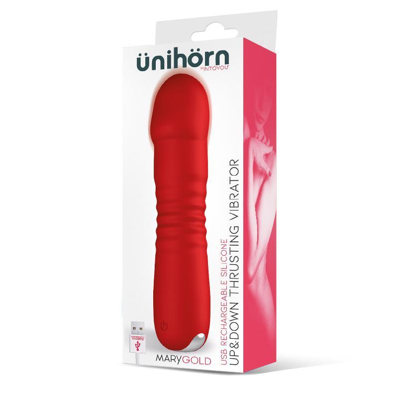 Estimulador con Movimiento Thrusting Up & Down USB SILICONA ÜNIHÖRN MARYGOLD