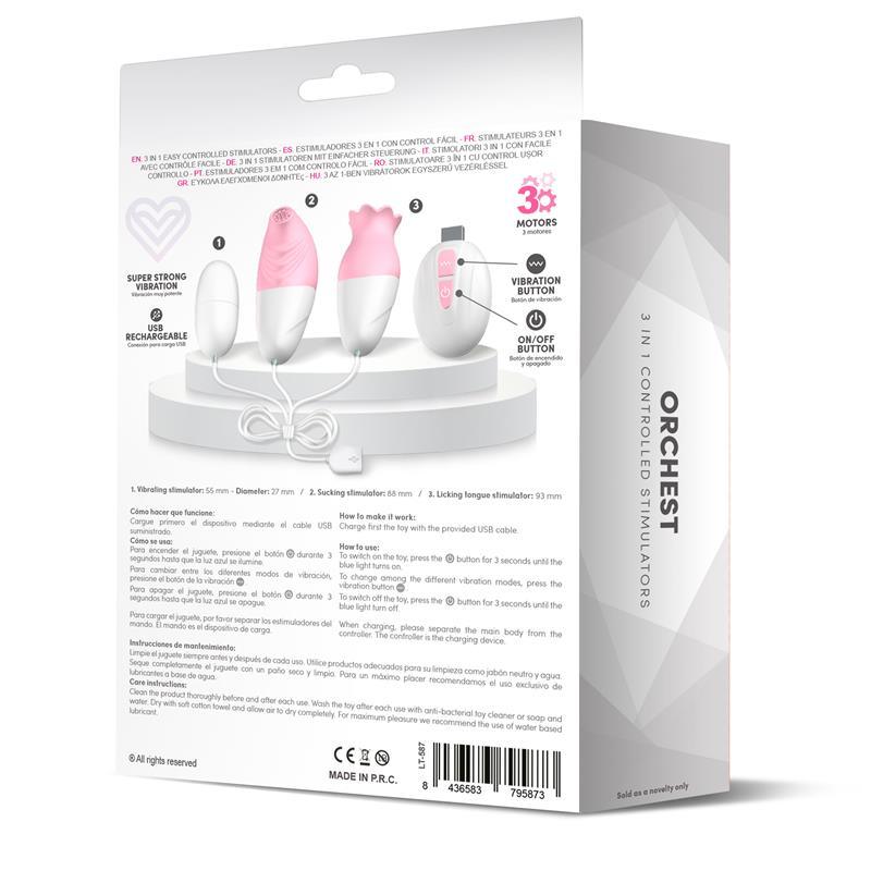 Estimulador De Clitoris 3 EN 1 Con Control Remoto LATETOBED ORCHEST