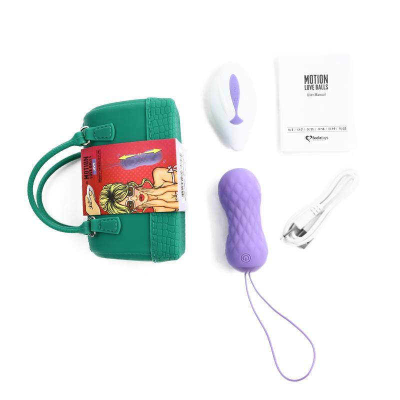 FEELZTOYS Huevo Vibrador Control Remoto MOTION LOVE BALLS JIVY PÚRPURA