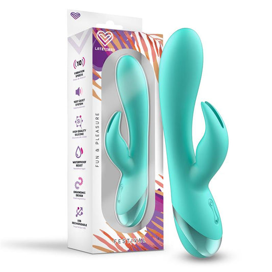 FESTIVAL Vibrador Placer Femenino Pertes USB Celeste