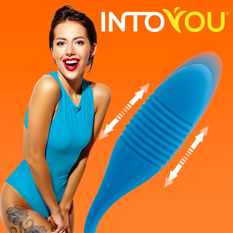 Huevo Vibrador Azul con Up and Down Thrusting y APP USB INTOYOU APP SERIES