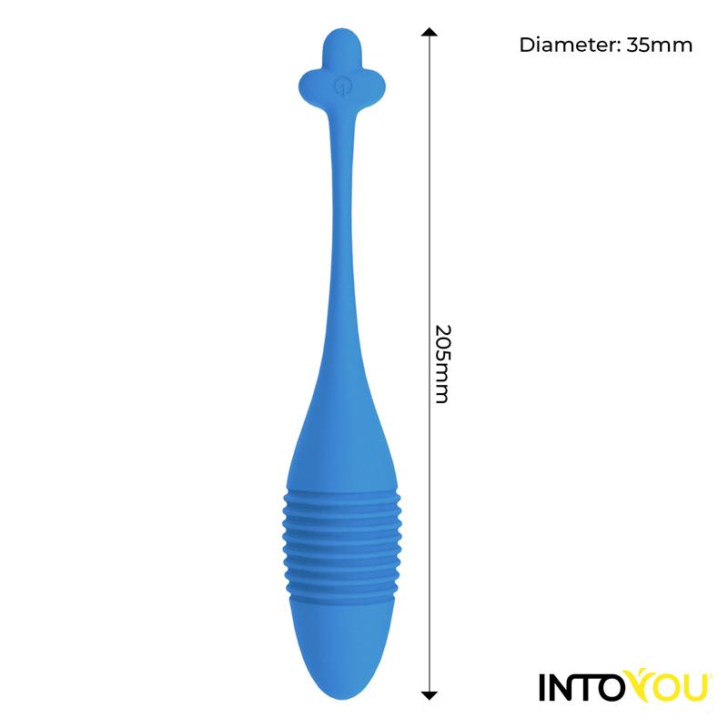 Huevo Vibrador Azul con Up and Down Thrusting y APP USB INTOYOU APP SERIES