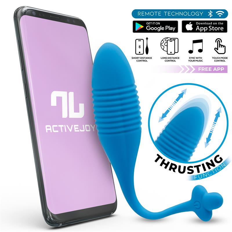 Huevo Vibrador Azul con Up and Down Thrusting y APP USB INTOYOU APP SERIES