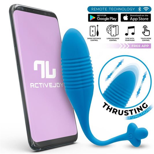 Huevo Vibrador Azul con Up and Down Thrusting y APP USB INTOYOU APP SERIES