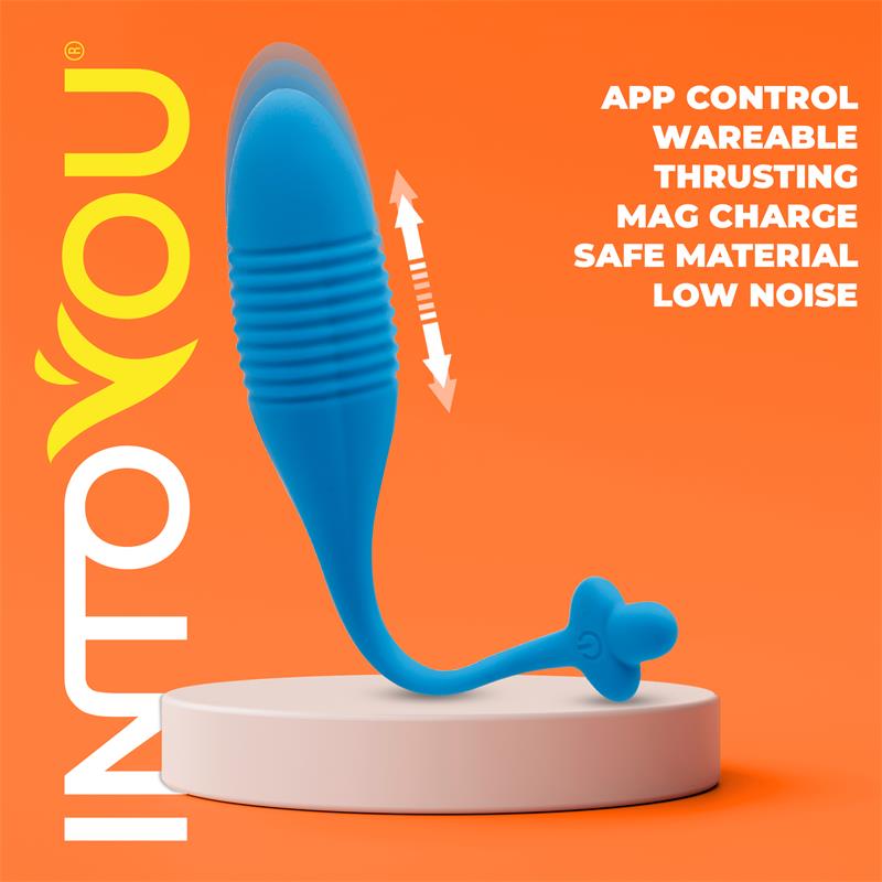 Huevo Vibrador Azul con Up and Down Thrusting y APP USB INTOYOU APP SERIES