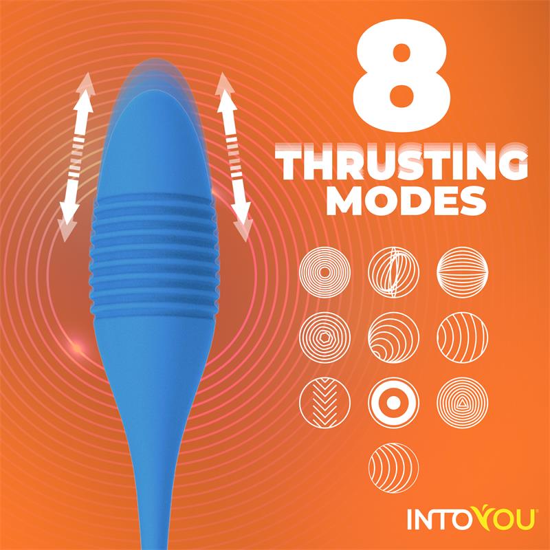 Huevo Vibrador Azul con Up and Down Thrusting y APP USB INTOYOU APP SERIES