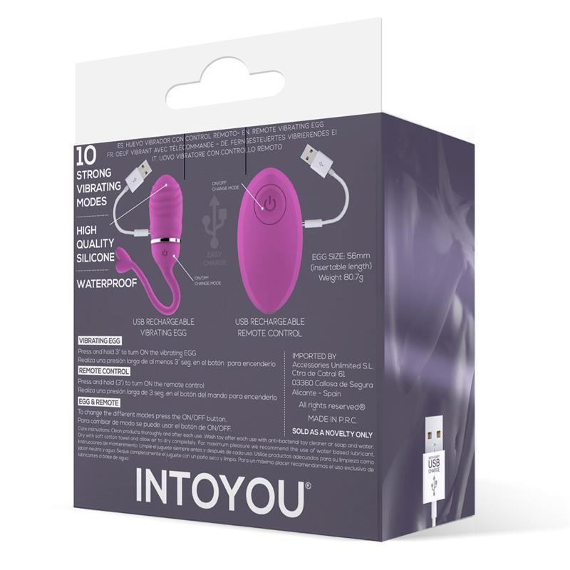 Huevo Vibrador Control Remoto ODISE USB SILICONA ROSA INTOYOU