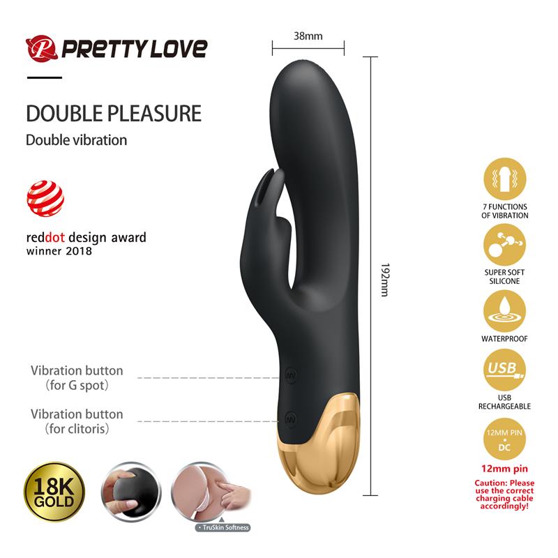  PRETTY LOVE Queen's Luxury es un set de juguetes sexuales premium de 12 piezas presentado en negro y dorado, pensado para quienes quieren descubrir diferentes formas de estimulación sin tener que elegir un único dispositivo. Vibrador conejito
