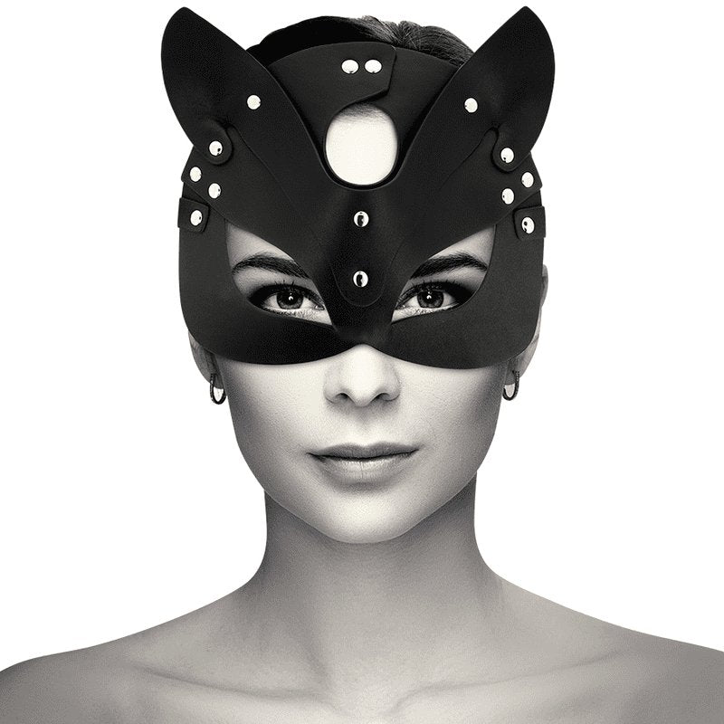 Máscara Cuero Vegano Orejas Gato COQUETTE CHIC DESIRE