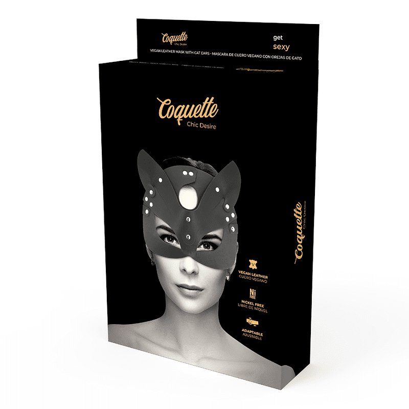Máscara Cuero Vegano Orejas Gato COQUETTE CHIC DESIRE