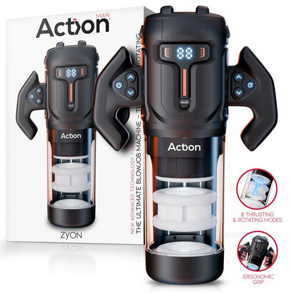 Masturbador Automático Masculino Avanzado Vibración y Rotación ACTION Zyon 