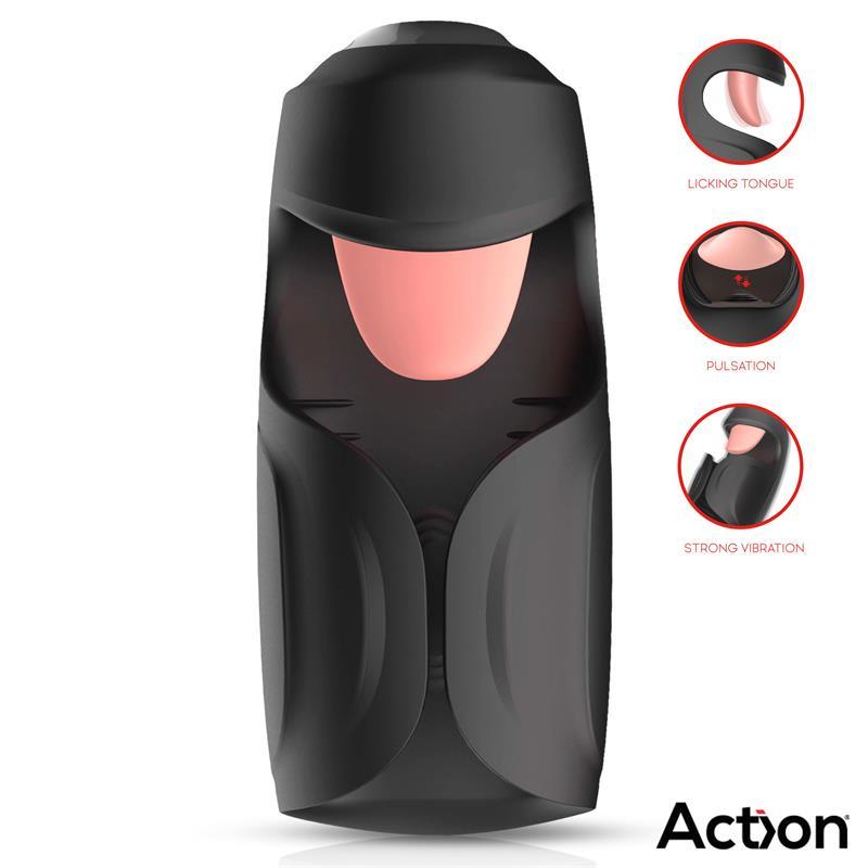 Masturbador Con Lengua, Pulsación y Vibración ACTION KUBEX