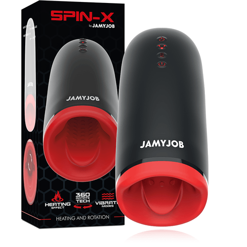 Masturbador Masculino Con Rotación Y Función Calor JAMYJOB - SPIN-X - Quarto Secret