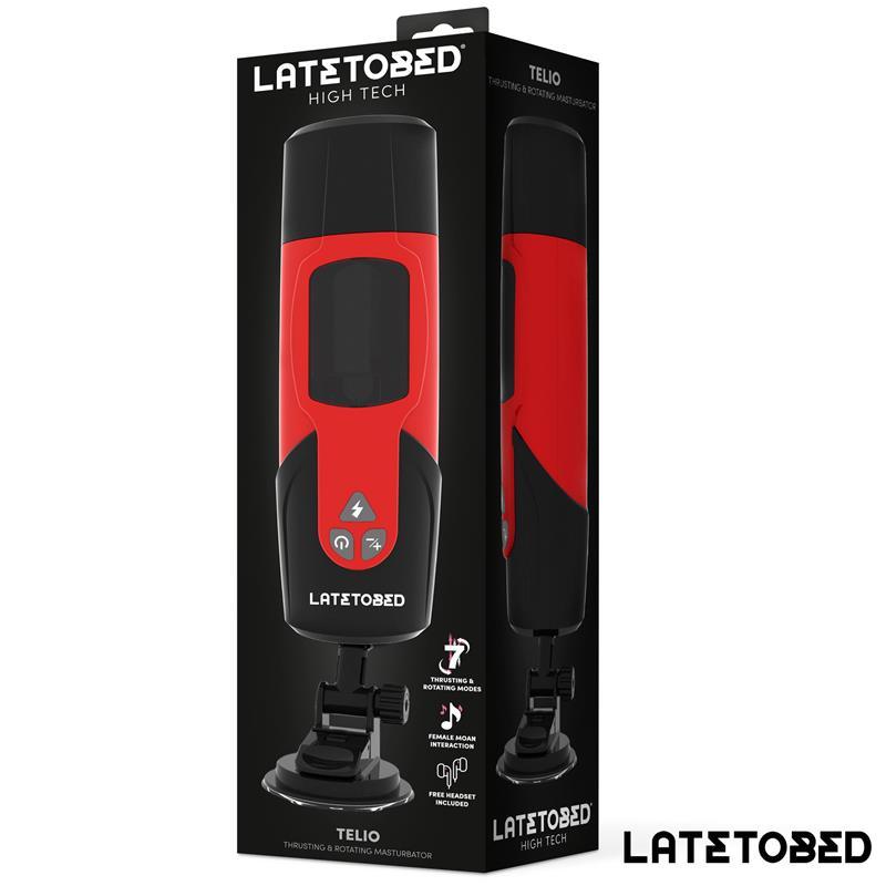 Masturbador TELIO ADVANCED Rotación, Thrusting, Gemidos CON VENTOSA LATETOBED - Quarto Secret