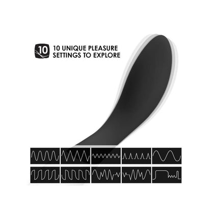 Vibrador LELO MONA Wave™ en color negro, diseñado para la estimulación del punto G con un innovador movimiento ondulante. Su forma ergonómica, material de silicona premium y 10 modos de vibración ofrecen una experiencia de placer intensa y personalizada. Recargable por USB e impermeable.