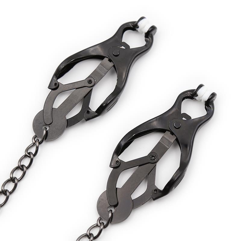 PINZAS JAPONESAS PARA PEZONES CON CADENA NEGRO LATETOBED BDSM LINE
