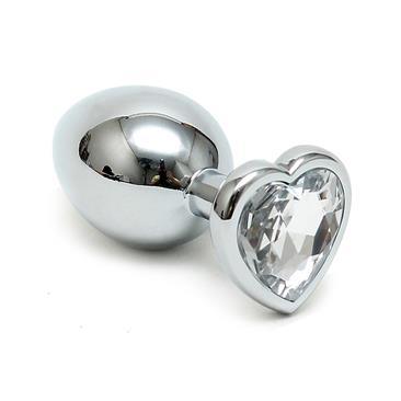 Plug Anal Acero Inoxidable Corazon CRISTAL TRANSPARENTE