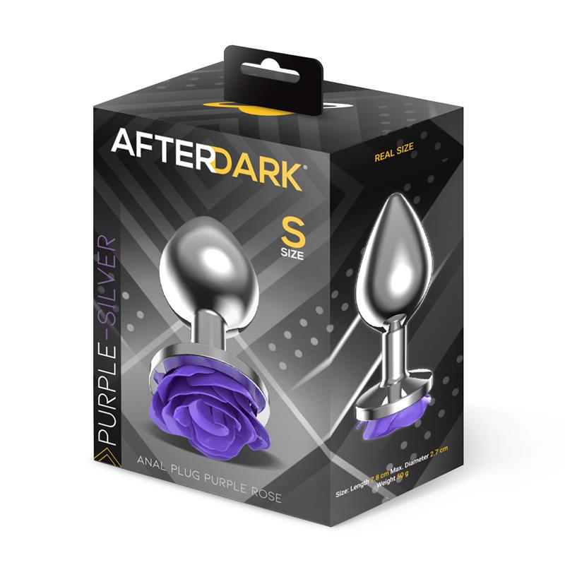 Plug Anal de Metal con Rosa Púrpura (Talla S)