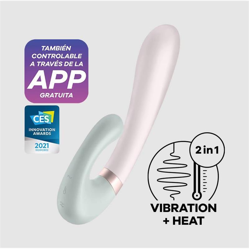 SATISFYER HEAT WAVE Vibrador Femenino Con Efecto Calor y APP Menta