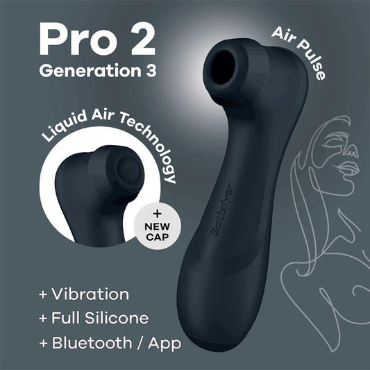 Satisfyer PRO 2 Gen 3 Liquid Air Technology Succión y Vibración App Connect Negro