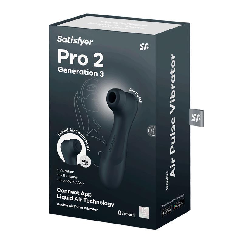 Satisfyer PRO 2 Gen 3 Liquid Air Technology Succión y Vibración App Connect Negro