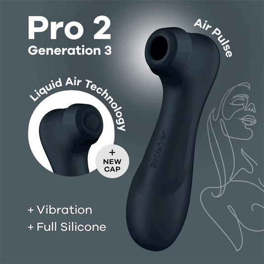 Satisfyer Succión Y Vibración Negro PRO 2 GENER 3 LIQUID AIR TECHNOLOGY - Quarto Secret