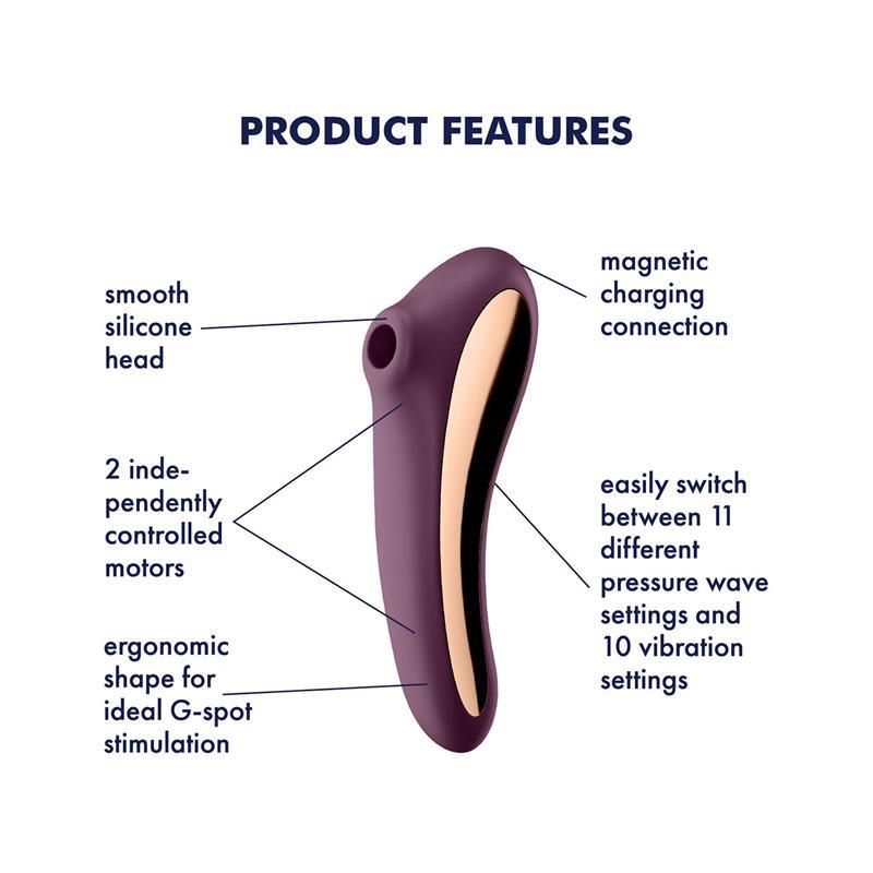 Satisfyer Succionador y Vibrador ROJO VINO DUAL KISS