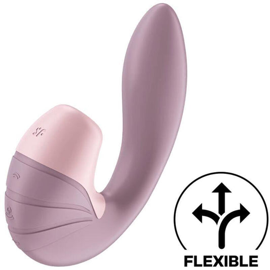 Satisfyer Succionador y Vibrador Super Flexible SUPERNOVA OLD ROSE