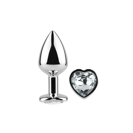 SECRET PLAY Plug Anal Corazón Metal Transparente TALLA S