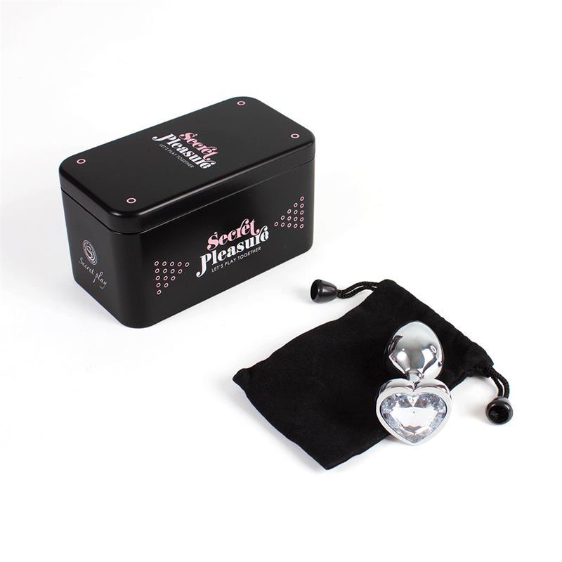 SECRET PLAY Plug Anal Corazón Metal Transparente TALLA S