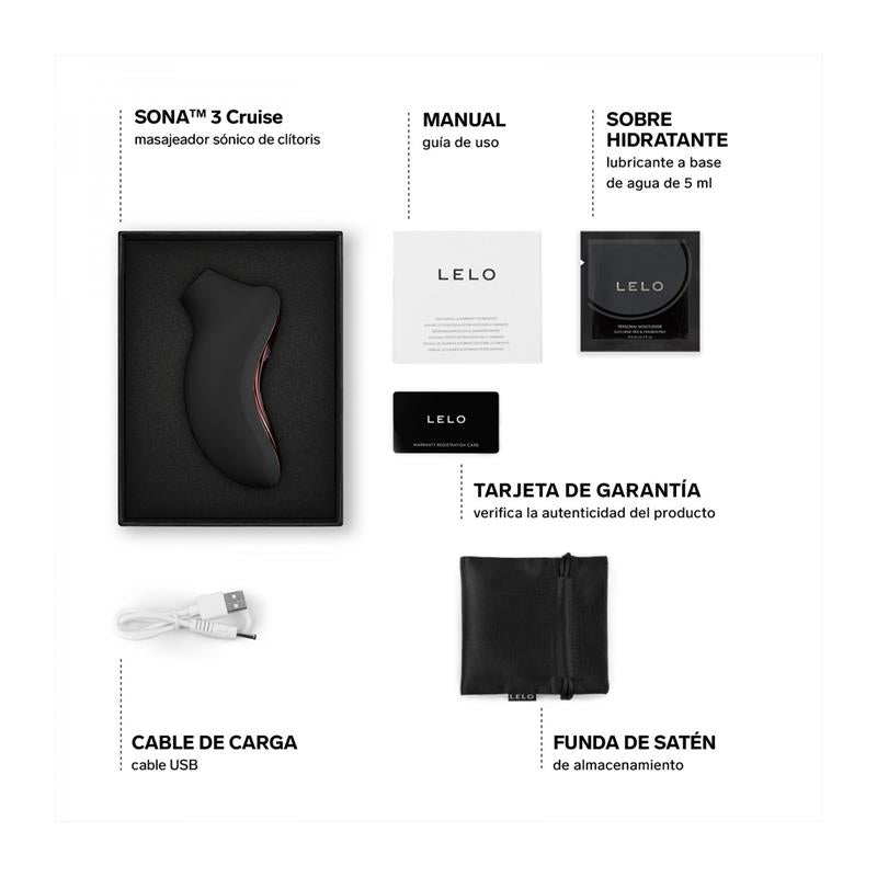 Interior caja Estimulador de Clítoris LELO Sona 3 Cruise Negro