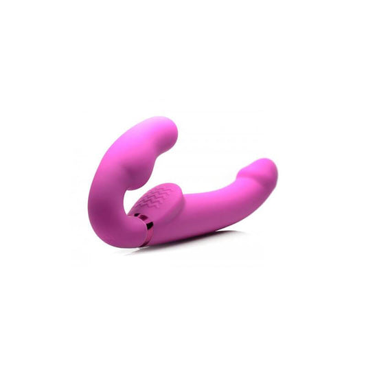 STRAP U Inflatable Vibrador Doble Funcion Inflable Control Remoto Rosa