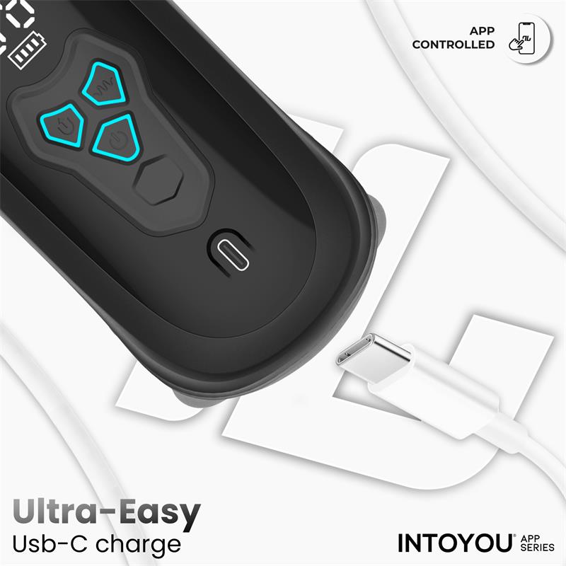 El INTOYOU APP SERIES Torky es un masturbador masculino inteligente recargable.