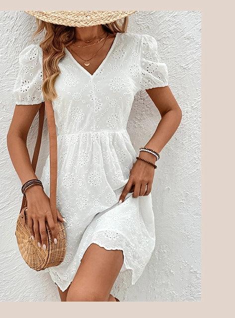 Vestido Boho Blanco Calado CARMEN | Especial Colección Vestidos Ibicencos 2024