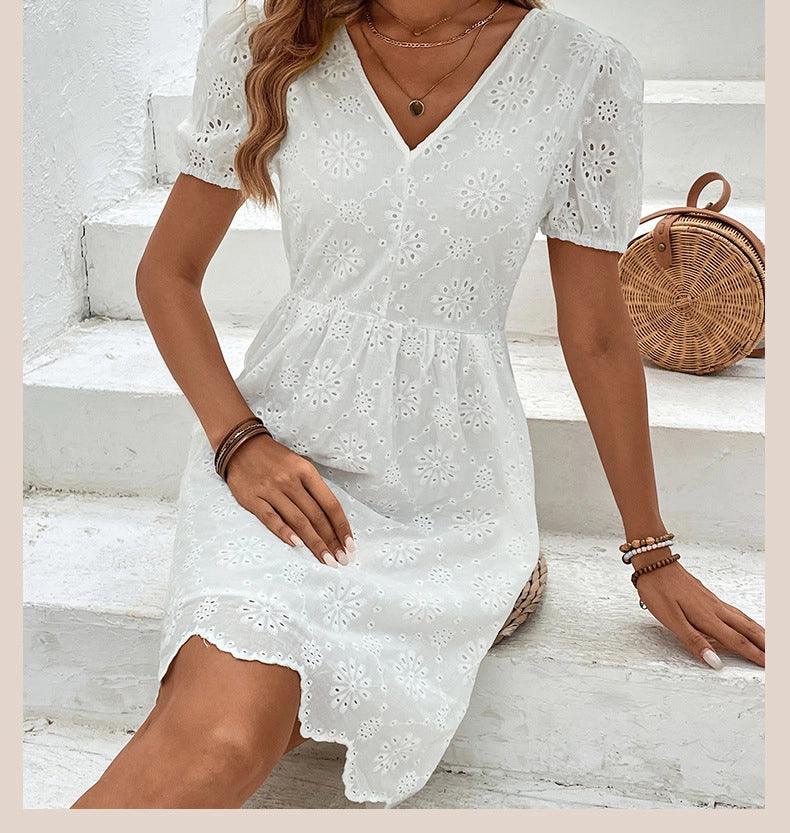 Vestido Boho Blanco Calado CARMEN | Especial Colección Vestidos Ibicencos 2024