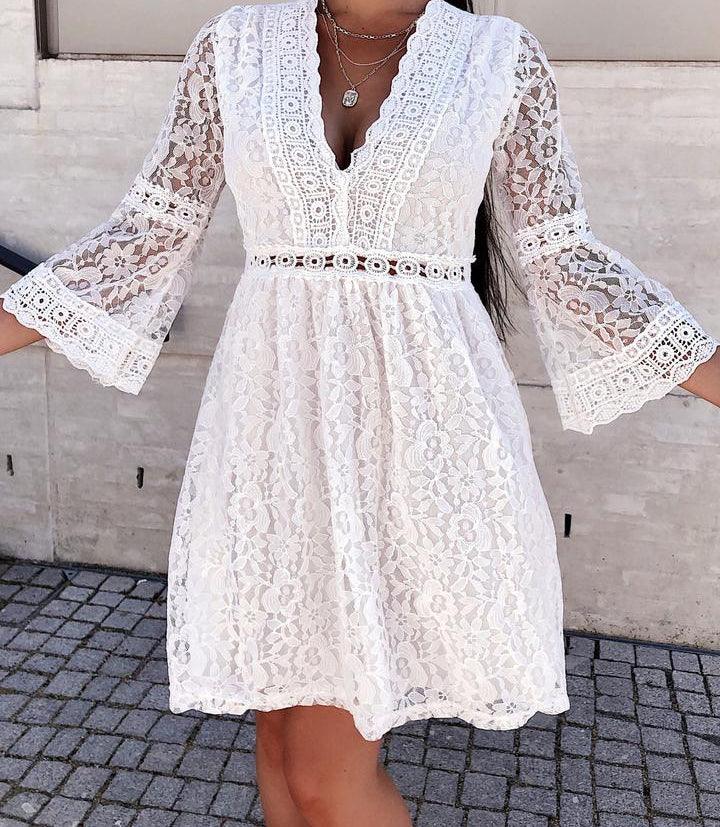 Vestido Boho Encaje Media Manga MARIETTA