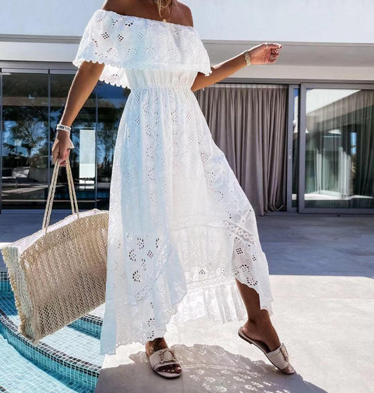 Vestido Ibicenco Asimétrico Calado IBIZA