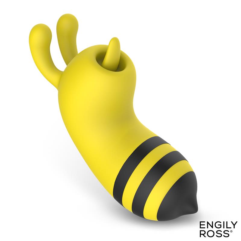 Estimulador de clítoris con forma de abeja es su lengua de silicona, que dispone de 10 funciones de licking o lameteo