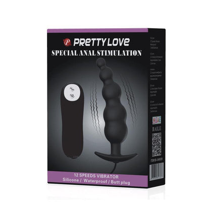 Vibrador Anal Burbujas Negro Control Remoto PRETTYLOVE