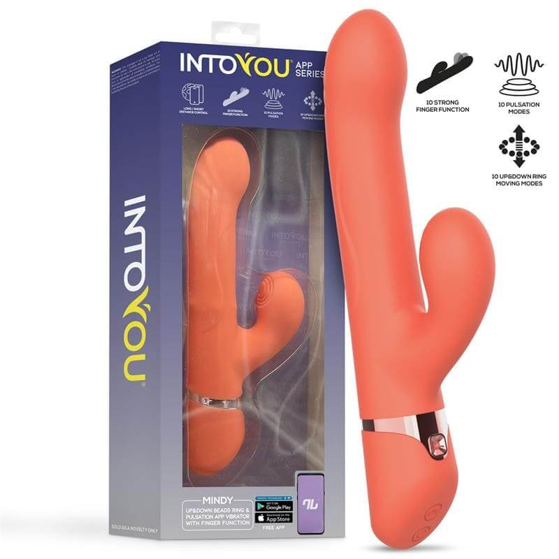 Vibrador con Anillo de Bolas Up and Down, Finger y Pulsación con APP - INTOYOU Mindy