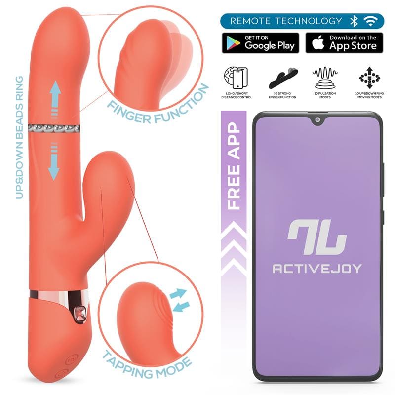 Vibrador con Anillo de Bolas Up and Down, Finger y Pulsación con APP - INTOYOU Mindy