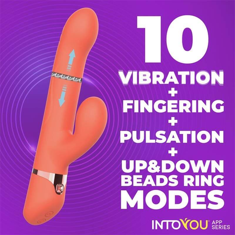 Vibrador con Anillo de Bolas Up and Down, Finger y Pulsación con APP - INTOYOU Mindy