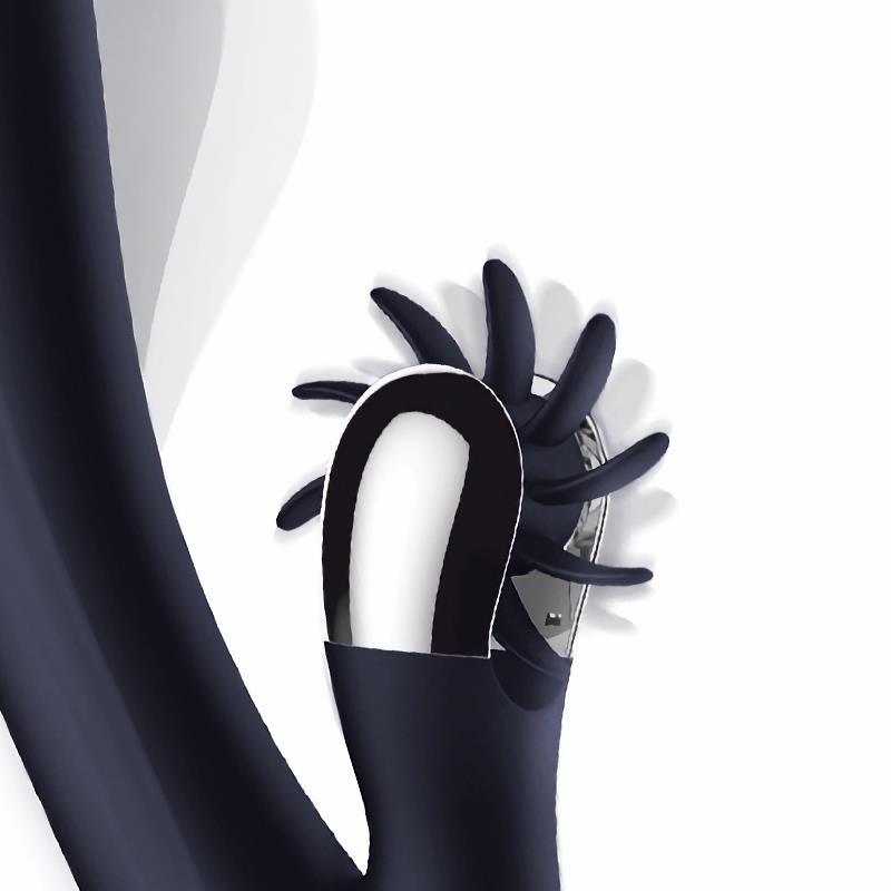 Vibrador Con Lenguas Rotadoras y Movimientos Finger Azul INTOYOU DARKSPACE