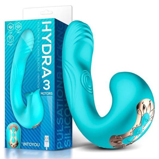 Vibrador Con Pulsación y Lengua Estimuladora Clítoris 3 MOTORES USB INTOYOU HYDRA