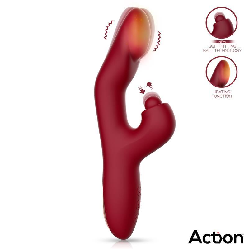 Vibrador Efecto Calor ACTION VELTER SOFT CLIT HITTING BALL - Estimuladores Sexuales Femeninos