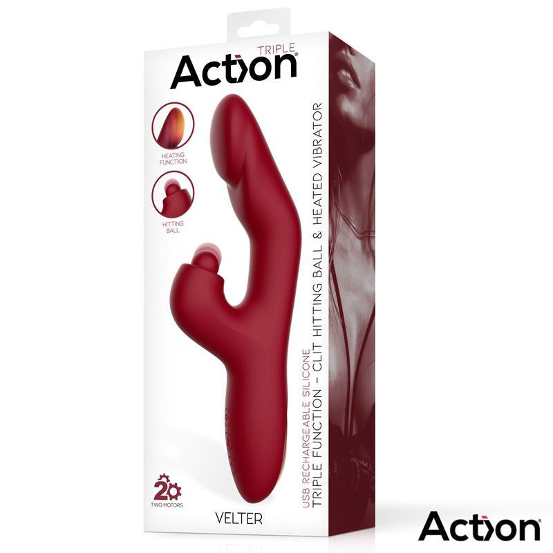 Vibrador Efecto Calor ACTION VELTER SOFT CLIT HITTING BALL - Estimuladores Sexuales Femeninos