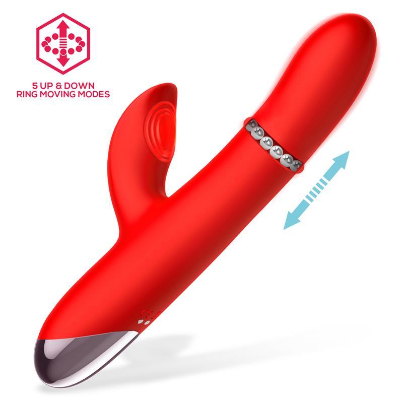 Vibrador Femenino Con Aro De Bolas UP AND DOWN Y PULSACIÓN INTOYOU DIVYA