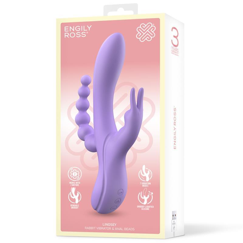 Vibrador Femenino Con Cadena Anal Flexible ENGILY ROSS LINDSAY