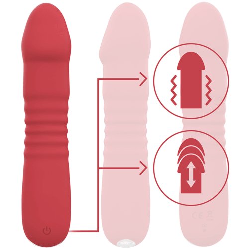 Vibrador Femenino INTENSE JUNI UP & DOWN 10 VIBRACIONES ROJO